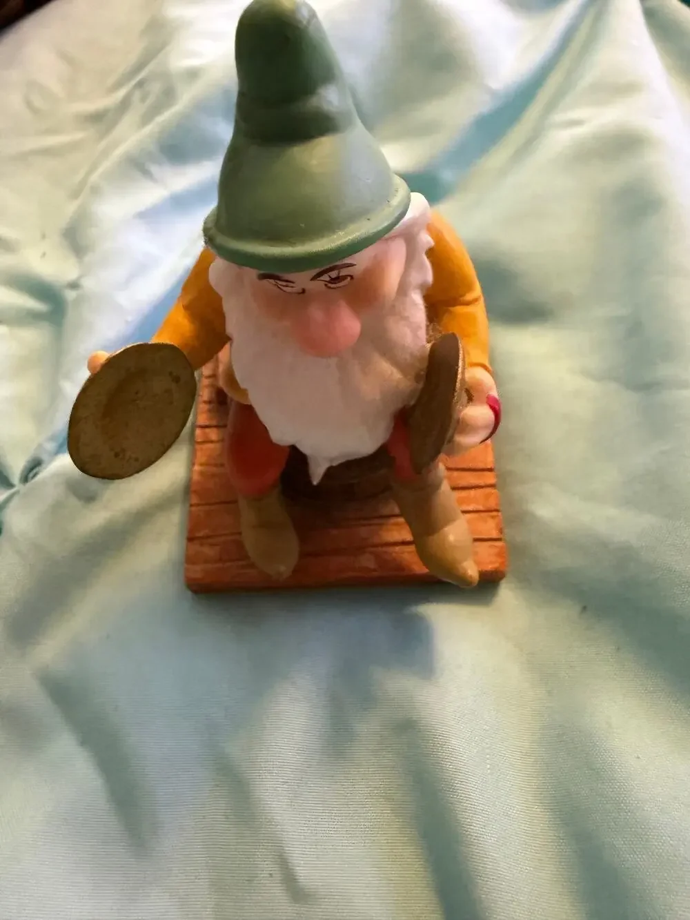 Disney Enesco Snow White Bashful Dwarf Cymbals Figurine 65th Anniversary 105645